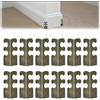 INCREWAY Protezioni angolari per battiscopa in metallo, 12 pezzi, stile vintage, protezione decorativa per battiscopa da tavolo, staffa di sicurezza con viti, bronzo