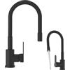 GRANITAN Miscelatore Cucina GRADO Beccuccio Orientabile, Nero | Rubinetto Cucina Estraibile, Testa in Ceramica, Miscelatore per Cucina, Diametro 35 mm
