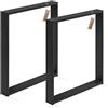 LAMO Manufaktur Gambe per tavolo da pranzo, scrivania, Simple Medium, profilo 60x30 mm, 80x72 cm (LxA), Nero, 2 pz., LTS-01-D-FF-9005