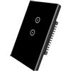 Jinvoo Interruttore luce intelligente, interruttore luce WiFi, 2 marce (Nero)