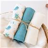 KIOKIDS SET 3 COPERTINE NEONATO IN MUSSOLA DI BAMBOO 70x70 CM - ACQUAMARINA