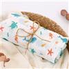 KIOKIDS COPERTINA NEONATO IN MUSSOLA DI BAMBOO 120X120 CM - STAMPA MARINA