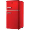 DCG Eltronic MF100RCDP Frigorifero Combinato A Libera Installazione, Autoscongelamento, Termostato Regolabile, Design Retrò, Rosso"