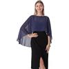 Hotshawl Chiffon Cape001 Scialle Pashmina, Marina Militare, Taglia Unica Donna