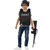 Funidelia | Gilet da SWAT per bambino - Poliziotto, Agente di polizia, FBI - Costume per bambini e accessori per Feste, Carnevale e Halloween - Nero