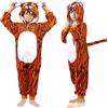 Tutukyle Costume da Tigre Bambini- Costume da Pigiama Animali Tuta Onesie Peloso Tutina Unisex Tigre Costumi di Carnevale con Cappuccio Abbigliamento per Bambini Cosplay Halloween Party Natale