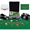 SPORTNOW Set da Poker Completo con 500 Fiches per 6 Giocatori Argento
