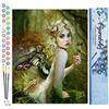 Figured'Art Dipingere con i Numeri - Paint by Numbers Fata dorata, Passatempo per Adulti, Kit Completo, Hobby Creativi - Quadri fai da te 40x50cm senza cornice