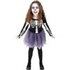 Funidelia | Costume da scheletro per bambina Scheletri, Teschi, Morte, Horror - Costume per bambini e accessori per Feste, Carnevale e Halloween - Nero