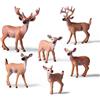 Frgasgds 6 Pezzi Animali da Foresta Figure di Plastica Set di Educativi Giocattoli Renna di Natale Realistico Cervo dalla coda bianca Modello d'azione Plastica Animale selvatico Apprendimento Festa Bomboniere