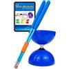 Juggle Dream Big Top Diabolo Set da Giocoliere con Bacchette in Fibra e Video di Apprendimento Online - Giocoleria (Blu Diablo/Blu Bacchette)