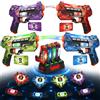 VATOS Set Laser Tag con Sensori 360°, Stazione di Ricarica e Carte Energia, 4 Pistole Laser Ricaricabili con Schermo LCD e Sincro 2,4 GHz, Gioco Laser per Interni/Esterni per Bambini e Famiglia
