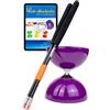 Juggle Dream Big Top Diabolo Set da Giocoliere con Bacchette in Fibra e Video di Apprendimento Online - Giocoleria (Viola Diablo/Nero Bacchette)