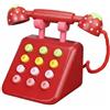 Gralara Telefono Finto in Disegno in Legno Carino Telefono Giocattolo con Tasti Numerici Educativo per Bambini Piccoli, Ragazzi, Casa, Asilo , Rosso Fragola