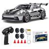 ARRIS Auto RC Drift Scala 1/43, Mini Modello 911 Telecomandato 2.4GHz 4WD in Lega con Giroscopio per Adulti (Argento)