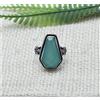 Anello Artigianale In Argento Sterling 925 Con Gemma Acquamarina Coffin