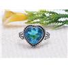 Anello Artigianale In Argento Sterling 925 Con Topazio Azzurro Cuore A-50