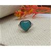 Anello Artigianale Cuore in Calcedonio Blu 925 Sterling Argento Fine A-24
