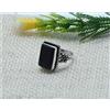Anello Fatti A Mano In Argento Sterling 925 Con Onice Nero Rettangolare A-10