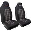 Simoni Racing RSC/2 Set Coprisedili Anteriori Auto, Set di Coprisedili e Copri Poggiatesta per Sedili Auto, Copertine Universali per Sedili Anteriori, Nero e Fantasia