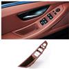 AMBMREDPEV Maniglie Porte Interne Dell'auto Rivestimento Interno Per Maniglia Portiera Auto Sostituzione Interna Per Serie 5 F10 2011-2016(1pcs Reddish Brown)