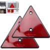 EZVEZS 2 riflettori triangolari per rimorchio, colore rosso | Triangolo per rimorchio posteriore, per rimorchio, auto, trattore, camion, roulotte, camper