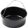 PYREX, Airfryer Metal, piatto da forno rotondo, 20 x 19 x 7,5 cm, cestino cottura con manico, acciaio al carbonio antiaderente, cottura omogenea, compatibile forno, congelatore e lavastoviglie