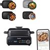 Panasonic NF-GM400 Multi-Cooker Elettrico 4 in 1, Griglia elettrica, Friggere, Cottura Lenta, BBQ, Vapore, Saltare, 1400W, 40-250°C, 9 Modalità Automatiche, Piastre lavabili in lavastoviglie