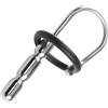 SuperLove Stainless Steel Penis Plug Cum Stopper with Silicone Glans Ring