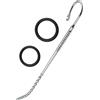 SuperLove Stainless Steel Beaded & Curved Urethral Dilator with Silicone Glans Ring