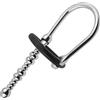 SuperLove Stainless Steel Beaded Penis Plug Cum Stopper with Silicone Glans Ring