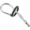 SuperLove Stainless Steel Wavy Penis Plug Cum Stopper with Silicone Glans Ring