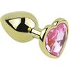 SuperLove Heart Anal Jewel Gold-Rose Small