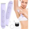 Generic Rasoio elettrico 2 in 1 per peli pubici, rasoio da donna a doppia testa, senza fili, per rimuovere i peli del corpo e il viso, per bikini, ascelle, gambe, braccia (viola chiaro)