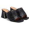 GIOSEPPO Mules TACCO Pelle E Frange DIXFIELD, Nero, 41 EU