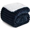 RUIKASI Plaid Coperta Pile Singolo - 130x150 cm Coperta Termica Invernale Sherpa Morbida per Divano e Letto Singolo, Blu