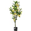 vidaXL Albero di Limoni Artificiale 136 Foglie 120 cm Verde