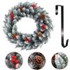GJV Ghirlanda di Natale per porta d'ingresso, con gancio, decorazione natalizia con abete rosso artificiale, pigne artificiali, decorazione natalizia per interni ed esterni (verde, 3, 30 cm)