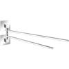 Wenko Turbo-Loc® - Portasciugamani in acciaio inox a 2 bracci Quadro - Fissaggio senza viti, acciaio inox, 6,5 x 14,5 x 40 cm, cromato