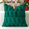 Artscope 1 Pezzi Natalizio Federe in Lana Corta Velluto Copricuscini Morbido Decorativo Fodere per Cuscino Lusso Stile per Divano Camera da Letto Natale Albero Verde 50x50 cm