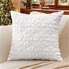 Artscope 1 Pezzi Natalizio Federe in Lana Corta Velluto Copricuscini Morbido Decorativo Fodere per Cuscino Lusso Stile per Divano Camera da Letto Natale Neve Bianco 55x55 cm
