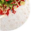 XIMEY Tappeto Albero di Natale 90cm bianco Copri Base Albero Natale, morbido Gonna Albero di Natale, Copri Albero di Natale per Decorazione Natalizia Invernale, Decorazioni Albero di Natale (Oro)