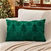 Artscope 1 Pezzi Natalizio Federe in Lana Corta Velluto Copricuscini Morbido Decorativo Fodere per Cuscino Lusso Stile per Divano Camera da Letto Natale Alberi e Neve Verde 40x60 cm