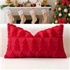 Artscope 1 Pezzi Natalizio Federe in Lana Corta Velluto Copricuscini Morbido Decorativo Fodere per Cuscino Lusso Stile per Divano Camera da Letto Natale Albero Rosso 40x60 cm