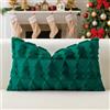 Artscope 1 Pezzi Natalizio Federe in Lana Corta Velluto Copricuscini Morbido Decorativo Fodere per Cuscino Lusso Stile per Divano Camera da Letto Natale Albero Verde 40x60 cm