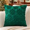 Artscope 1 Pezzi Natalizio Federe in Lana Corta Velluto Copricuscini Morbido Decorativo Fodere per Cuscino Lusso Stile per Divano Camera da Letto Natale Neve Verde 50x50 cm
