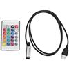Aramox LED Strip Light Controller, 5-24V Light Strip 24 Key RGB Wireless Remote Control USB 6A Lamp Effect IR Controller(1 m)