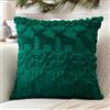 Artscope 1 Pezzi Natalizio Federe in Lana Corta Velluto Copricuscini Morbido Decorativo Fodere per Cuscino Lusso Stile per Divano Camera da Letto Fiocchi di Neve e Cervo Verde 50x50 cm