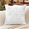 Artscope 1 Pezzi Natalizio Federe in Lana Corta Velluto Copricuscini Morbido Decorativo Fodere per Cuscino Lusso Stile per Divano Camera da Letto Natale Alberi e Neve Bianco 55x55 cm
