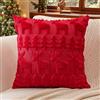 Artscope 1 Pezzi Natalizio Federe in Lana Corta Velluto Copricuscini Morbido Decorativo Fodere per Cuscino Lusso Stile per Divano Camera da Letto Albero di Natale e Cervo Rosso 50x50 cm